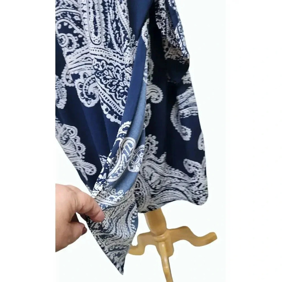 Roz & Ali Woman Navy & White Faux Wrap Skirt Dress Sz 1X - Picture 4 of 8